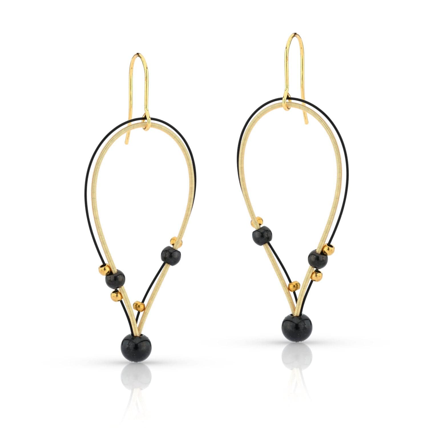 Ohrstecker LIV Schwarz Goldfarben | O269ZG