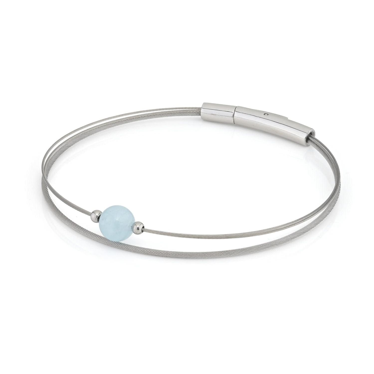 Edelsteinarmband „Thinking of You“, Aquamarin, silberfarben | A721B