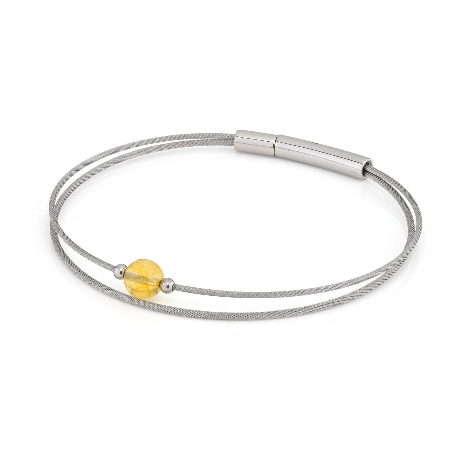 „Thinking of You“-Edelsteinarmband, silberfarbener Citrin | A719B