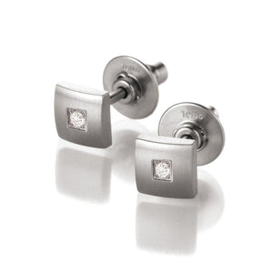 Ohrstecker aus Edelstahl mit Brillant 0,04 ct