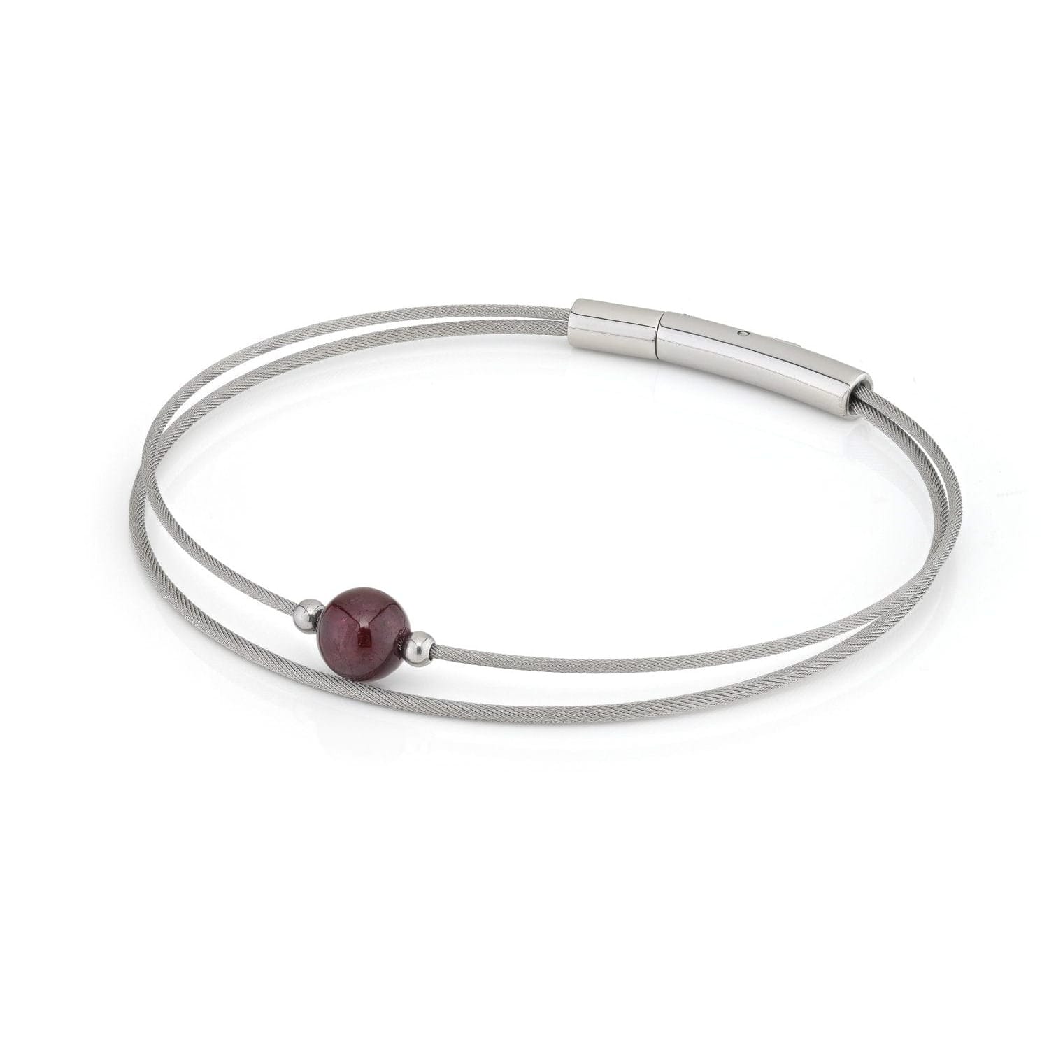 Edelsteinarmband „Thinking of You“, silberfarbe Granat | A718B