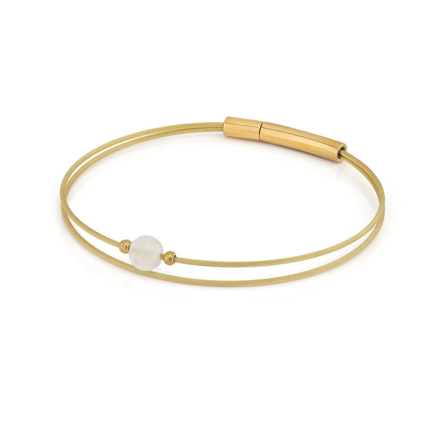 „Thinking of You“-Edelsteinarmband, goldfarbener Mondstein | A715GG