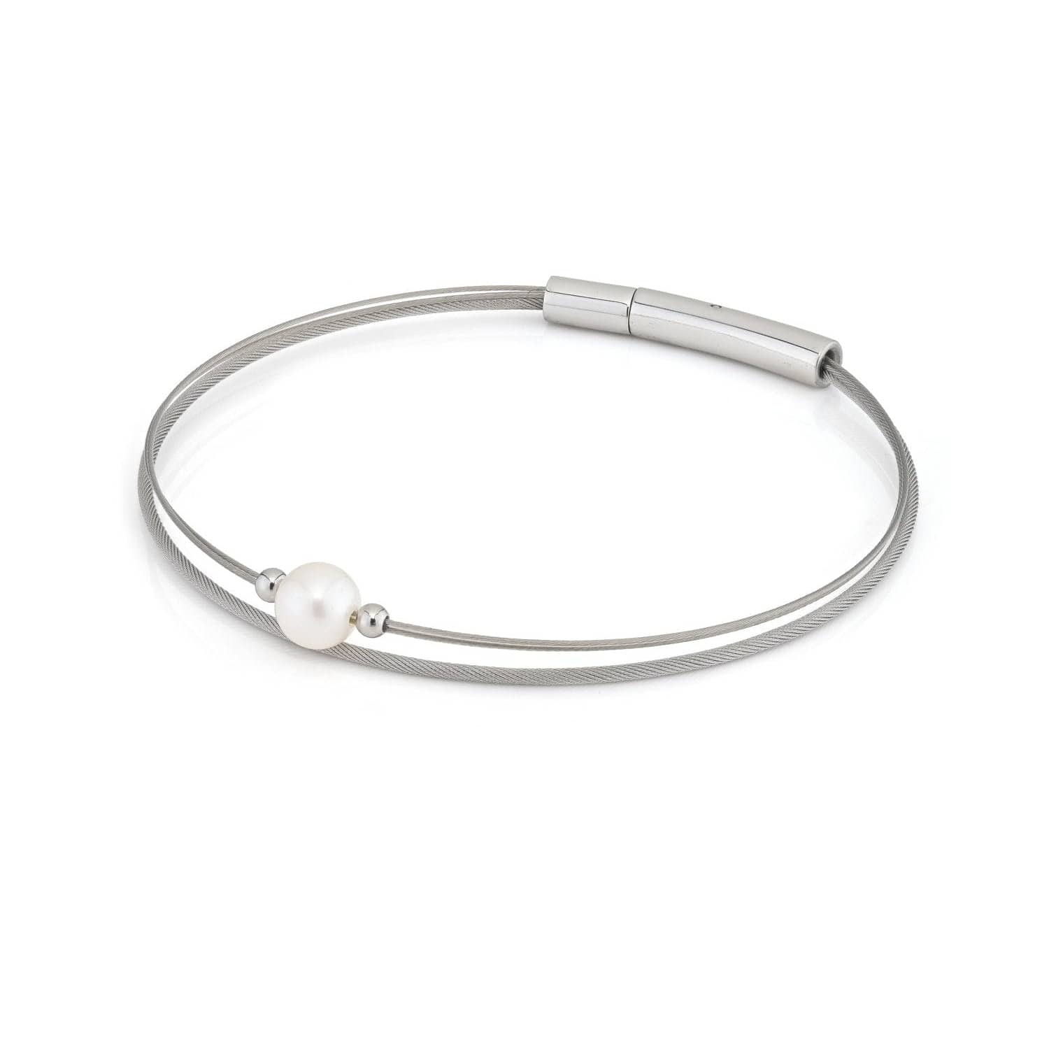 „Thinking of You“-Edelsteinarmband mit Perlen in Silberfarbe | A720B