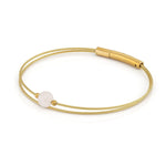 „Thinking of You“-Edelsteinarmband in Rosenquarz-Goldfarbe | A711GG