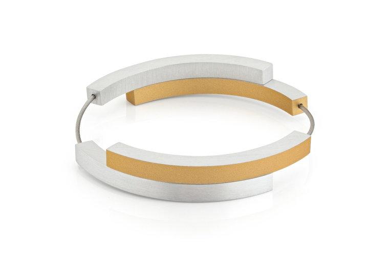 Armband Vier bogen A32G goud|geel