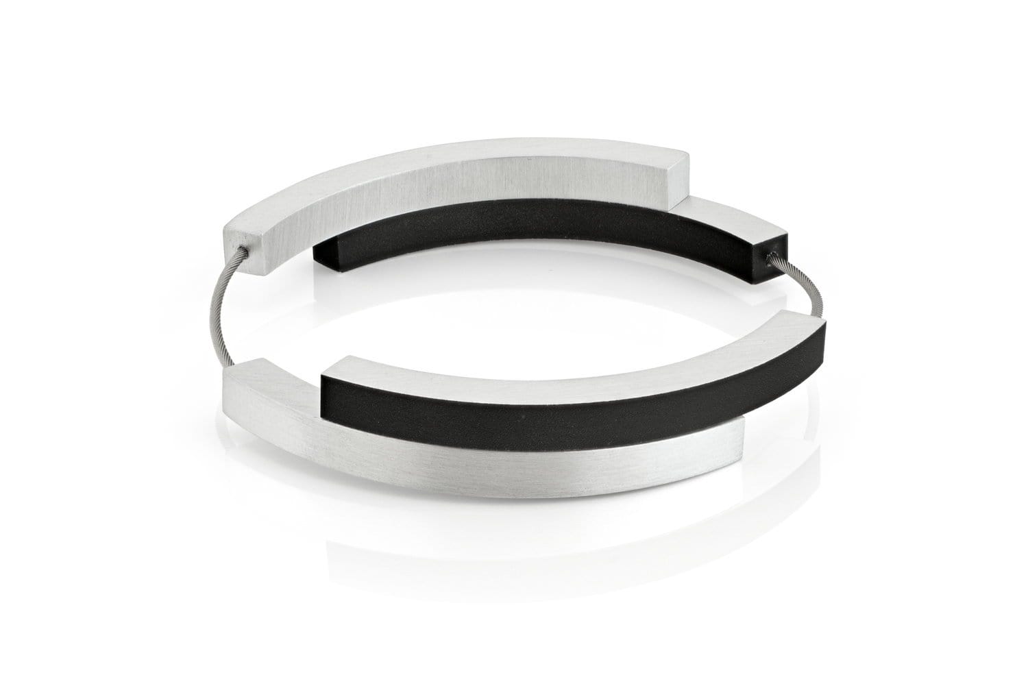 Armband Vier bogen A32Z zwart