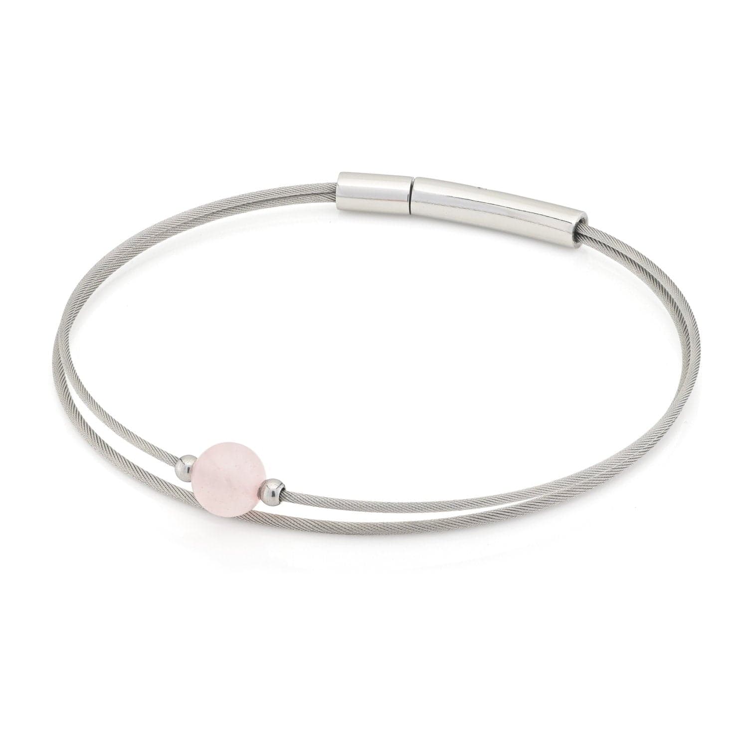 Armband Thinking of You mit Rosenquarz-Edelstein, silberfarben A711B | CLIC by Suzanne
