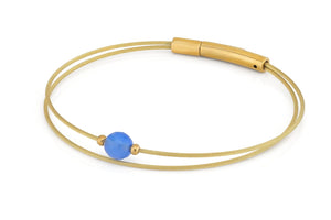 Thinking of You Edelstein-Armband, blauer Achat, Gold