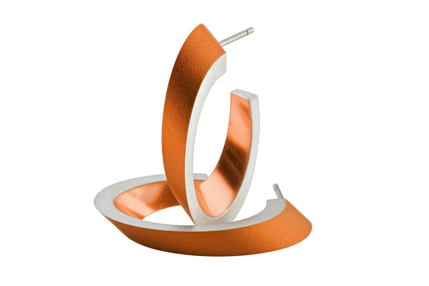 Ovale Creolen-Ohrstecker OLIVIA in Orange | handgefertigt | CLIC by Suzanne
