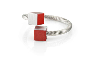 Ring Twee kubusjes R4R rood